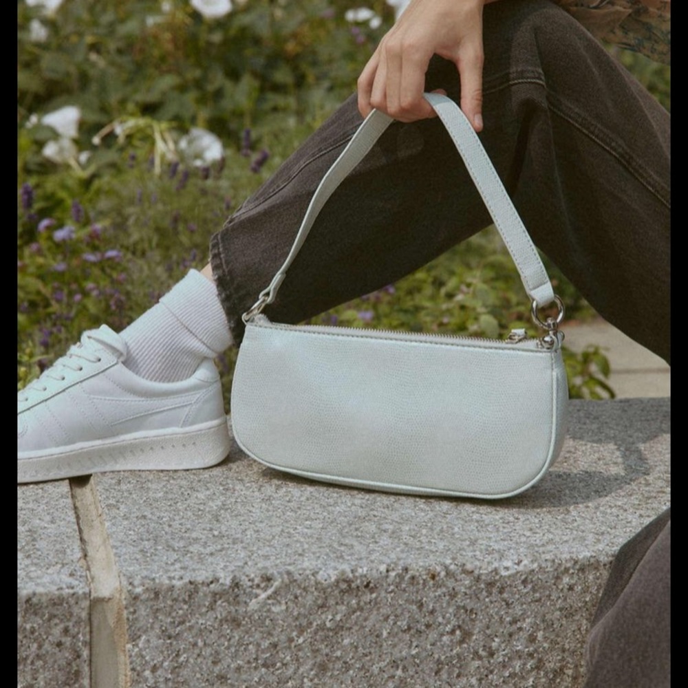 baby blue baguette bag